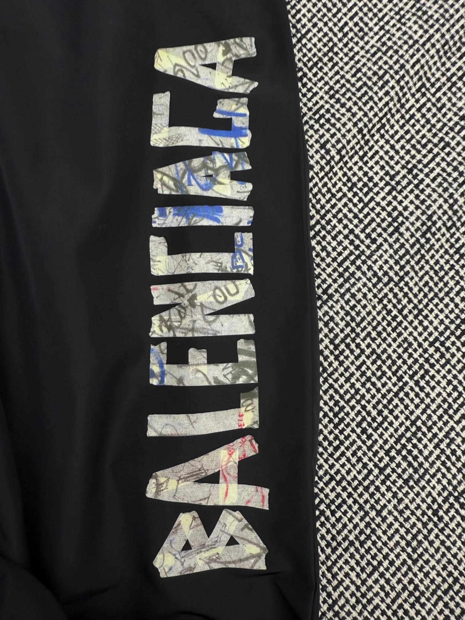 Balenciaga Paris Graffiti Tape Drawstring Trousers XS/S/M/L